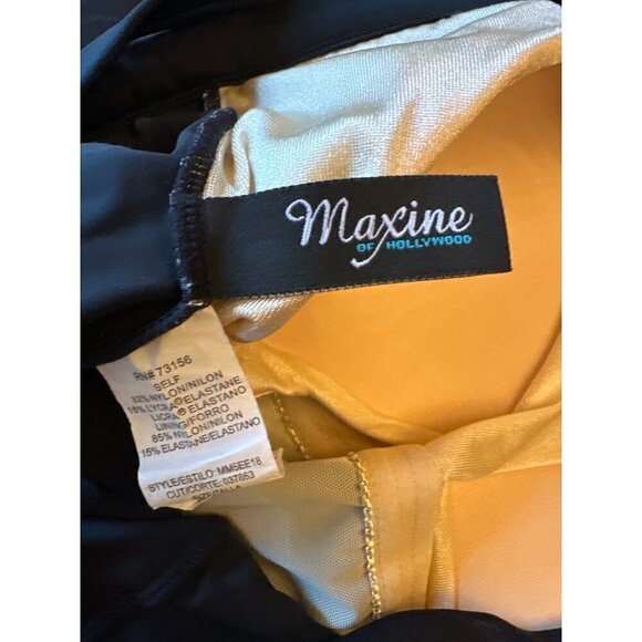 Maxine Of Hollywood Womens Tankini Top & Bottom Black/White/Orange L - Picture 6 of 7